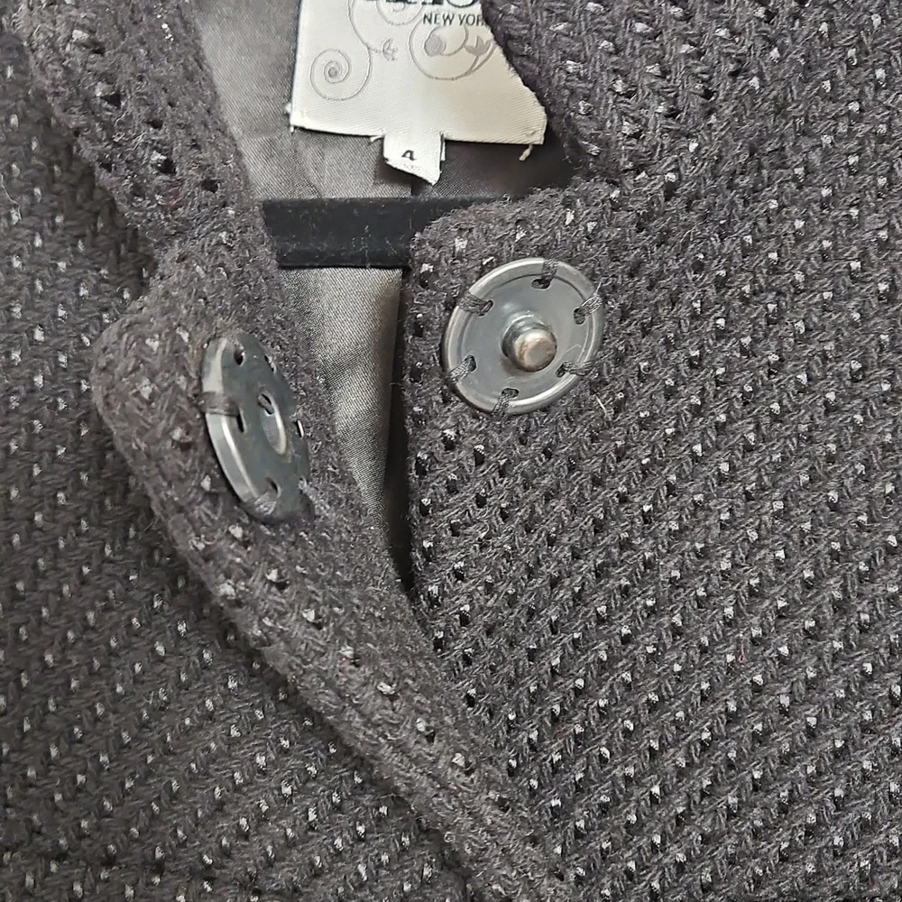 Tibi  New York Women's Black Textured Wool Jacket Size 4
